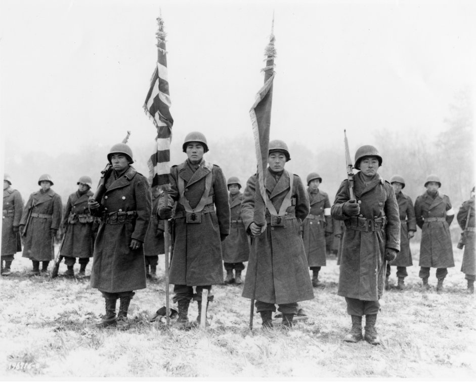 The 442nd Regimental Combat Team received a citation for battlefield gallantry in France in 1944.