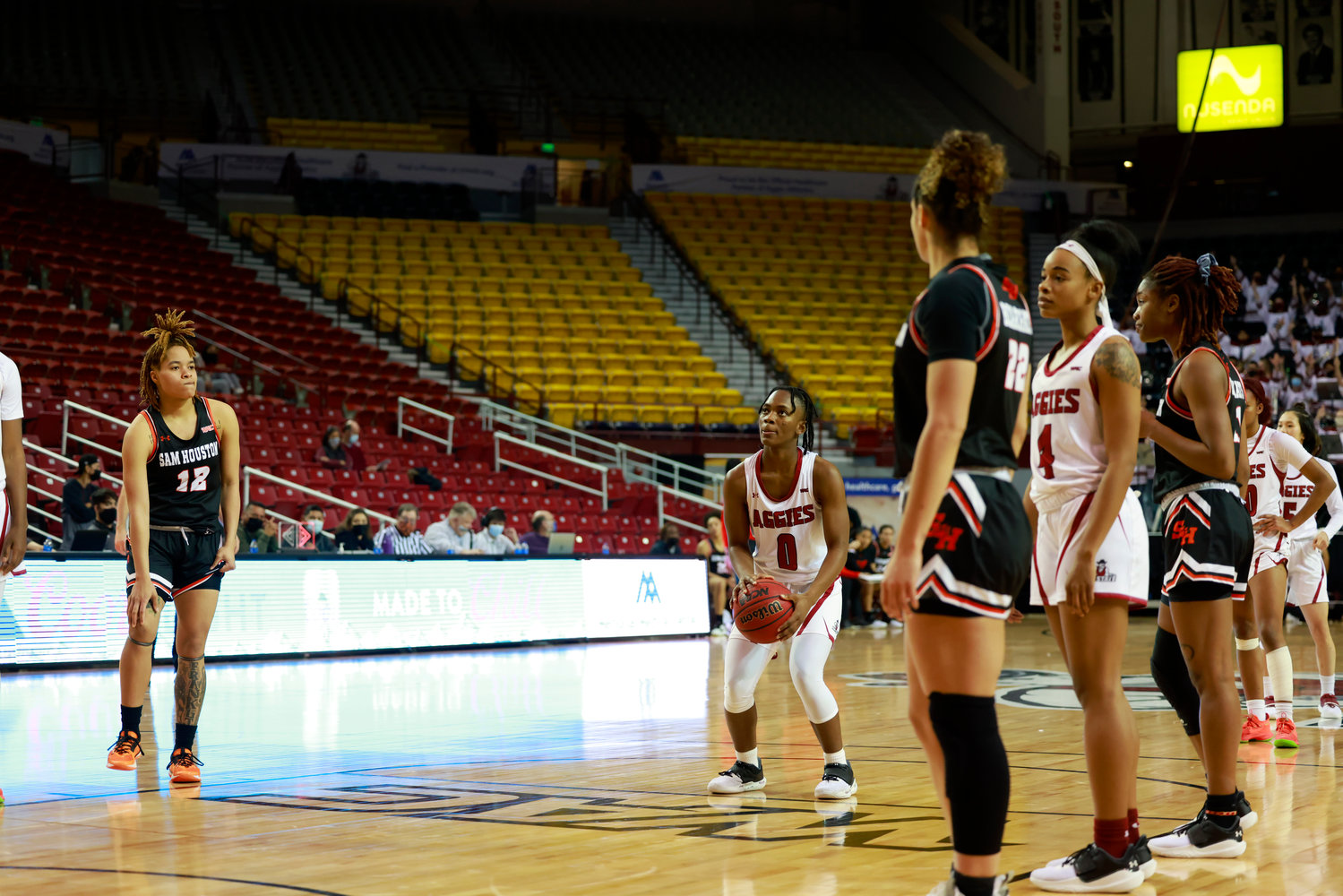 New Mexico State University sophomore Molly Kaiser shoots a free throw Jan. 20 against Sam Houston State.