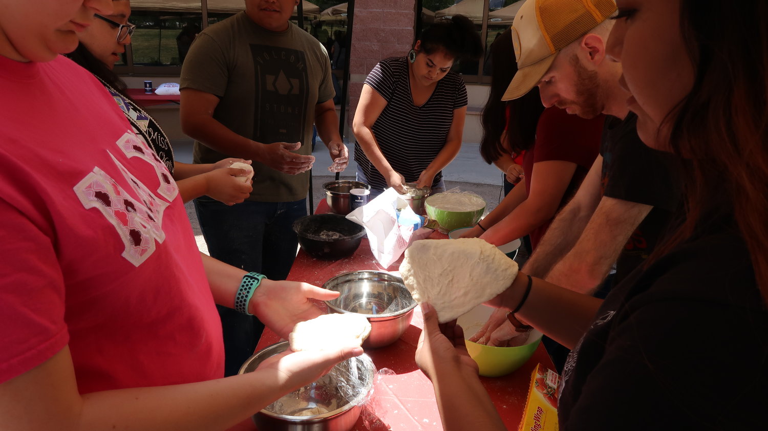 An NMSU American Indian Program frybread-making workshop.