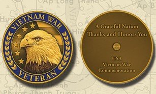 The commemorative pin that Vietnam veterans receive from the U.S. Department of Veterans Affairs.
