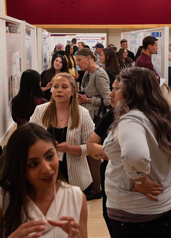 Students in 2019 participated in the last fully in-person Undergraduate Research and Creative Arts Symposium, or URCAS, at New Mexico State University. The URCAS returns in person this year with events at Domenici Hall and the Hardman and Jacobs Undergraduate Learning Center April 29.