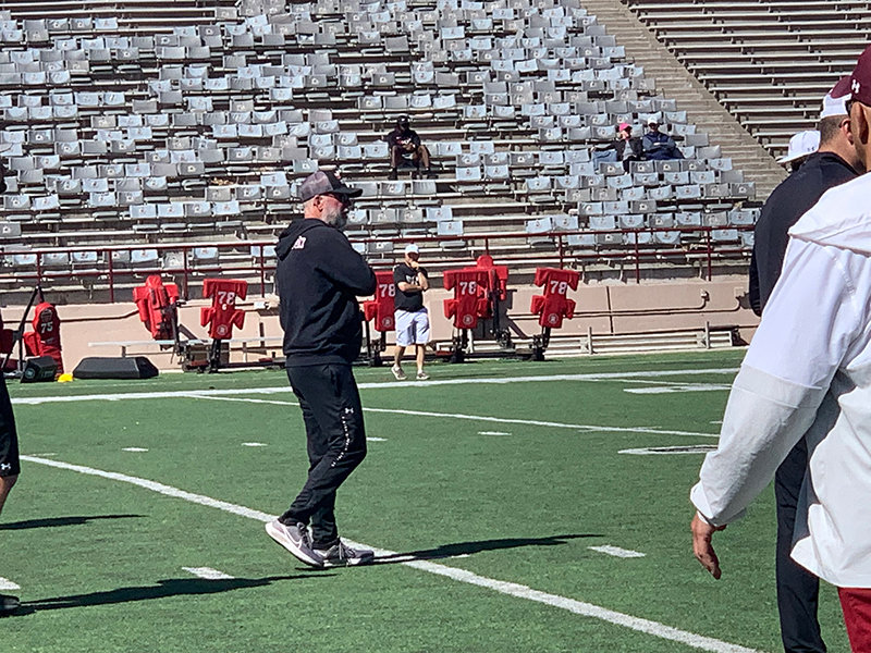 The New Mexico State University football team is nearing the end of 15 days of spring practice. The spring game is set for 7 p.m. Tuesday, April 14, at Aggie Memorial Stadium.
