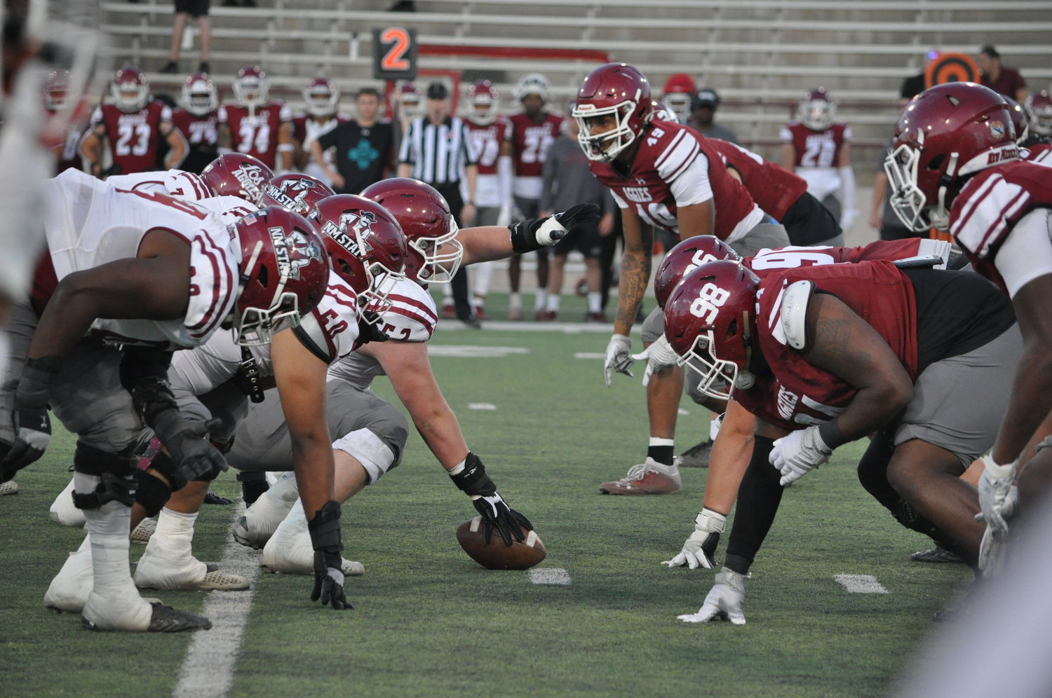 The New Mexico State University football team culminated 15 days of spring practice with an informal spring game/scrimmage April 14.