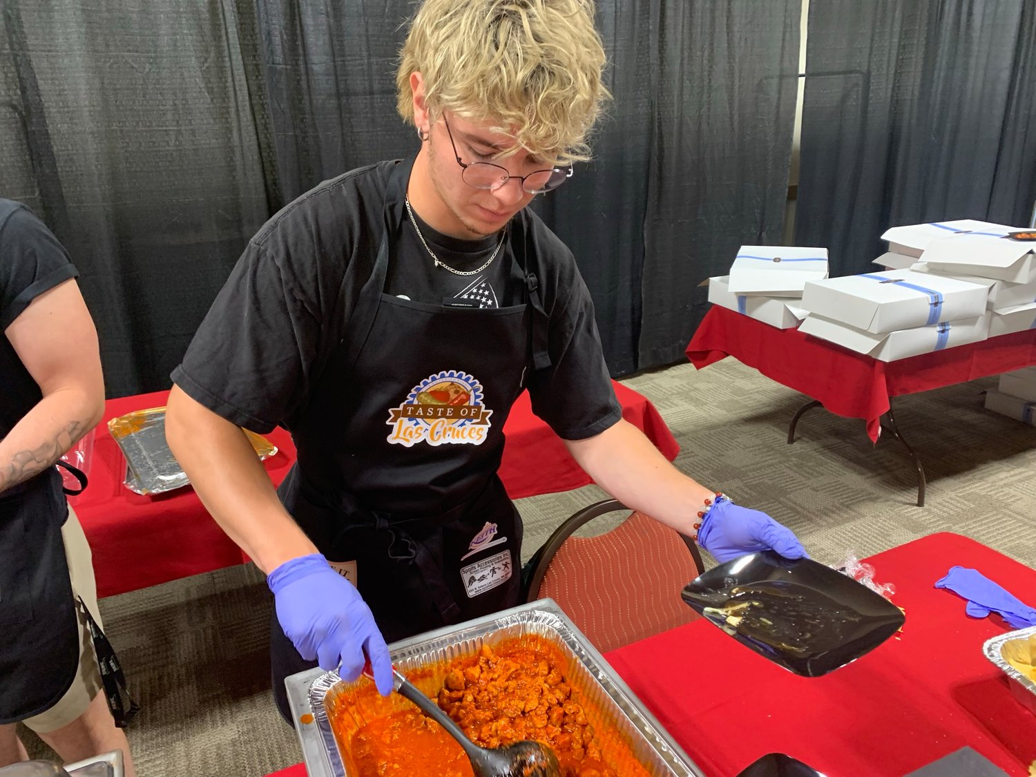Delicious red chile pork served at Chope’s booth for Taste of Las Cruces.