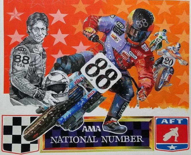 A painting artist Alex Rosa did for one of his sons, who races motorcycles professionally.