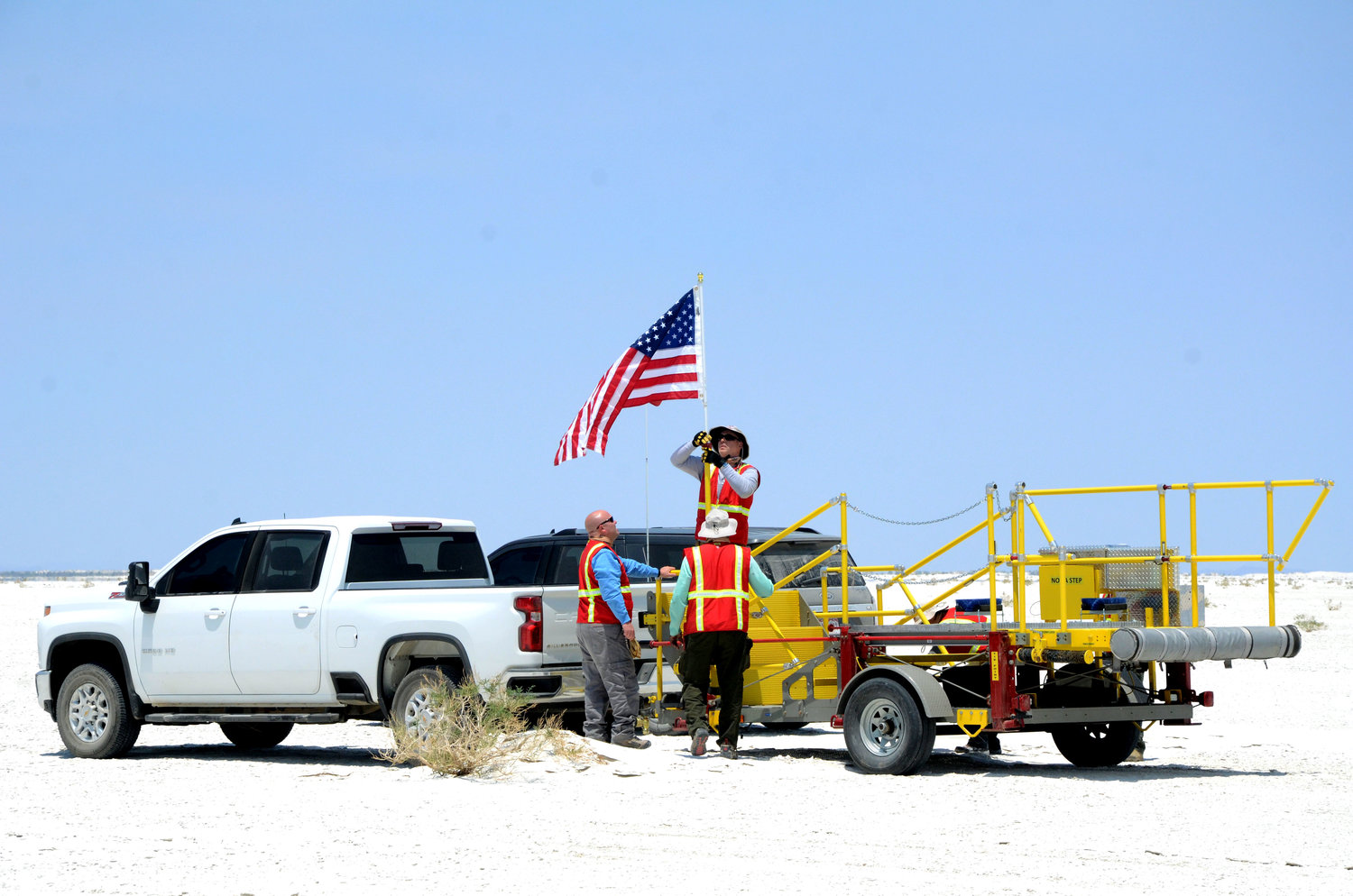 White Sands Missile Range personnel supporting NASA and
Boeing's Orbital Flight Test-2 (OFT-2) landing and recovery of the Starliner spacecraft participated in a Mission Dress Rehearsal on May 18, 2022 at White Sands Space Harbor.