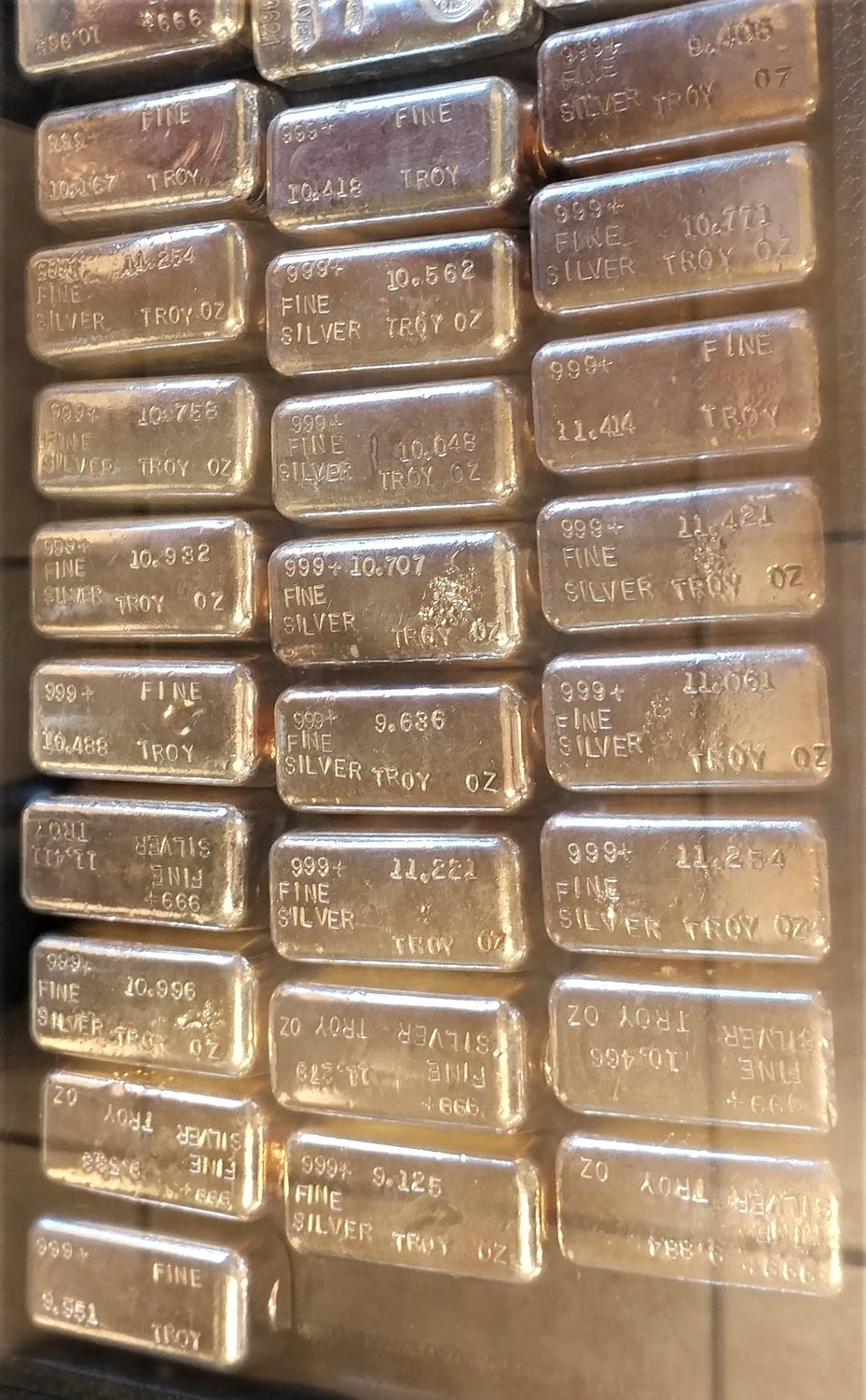 One-ounce silver bars at Las Cruces Coins and Collectibles