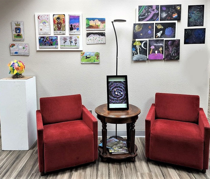 The Doña Ana Arts Council’s inviting new space at 250 W. Amador Ave., suite B, includes student art throughout the month of August.