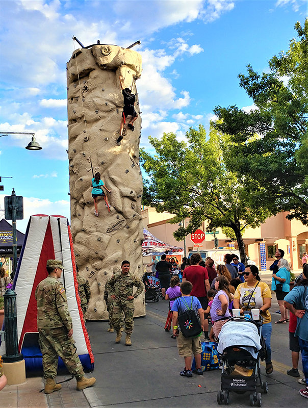 A climbing wall was one of the attractions at the Aug. 2 Las Cruces National Night Out.