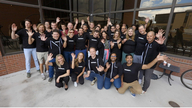 Ganymede Games’ employees are among the Techstars Boulder Summer 2022 Cohort shown in this photo, which includes the entire class of 12 participating companies.