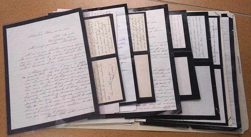 There are many examples of letters written on mourning stationary in the Amador correspondence. Mourning stationary, edged in black, was used extensively in the 19th and early 20th century for correspondence related to a person’s death.