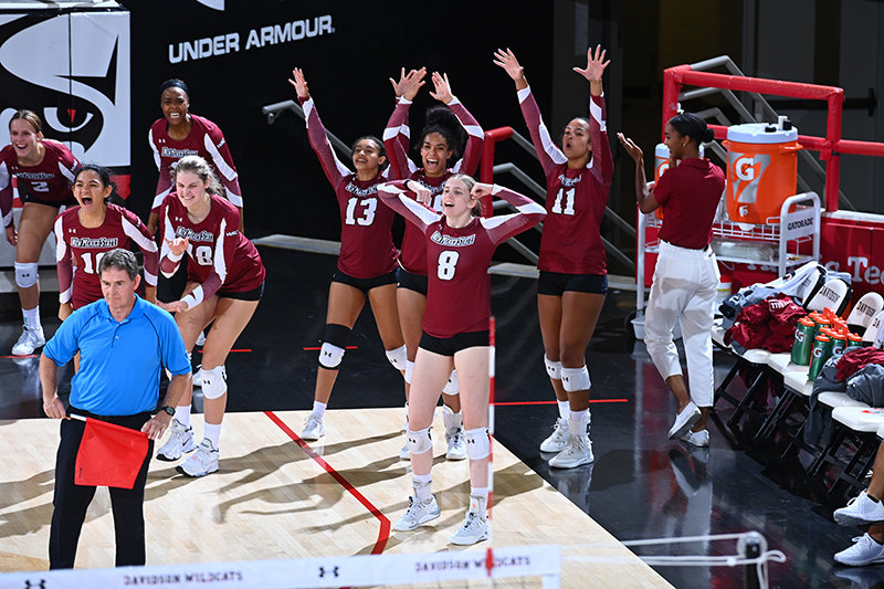 The Aggie volleyball team, fresh from a sweep at the Davidson Classic in North Carolina, has a pair of home matches Friday and Saturday, Sept. 9-10, at the Pan American Center.