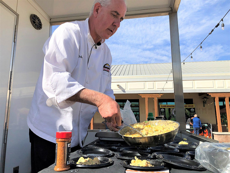 Taste the Tradition Chef Ambassador John Hartley prepares a dish with New Mexico ingredients at a recent HomeGrown: A New Mexico Food Show & Gift Market at the New Mexico Farm & Ranch Heritage Museum in Las Cruces. The New Mexico Department of Agriculture seeks chefs to be part of its chef ambassador program, for which the deadline to apply is Oct. 10, 2022.