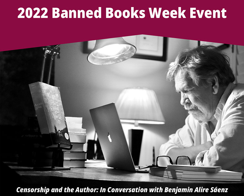 The NMSU Library will host a free event with author Benjamin Alire Sáenz on Thursday, September 22nd at 4:00 p.m. at Branson Library (1305 Frenger Mall) to celebrate Banned Books Week.