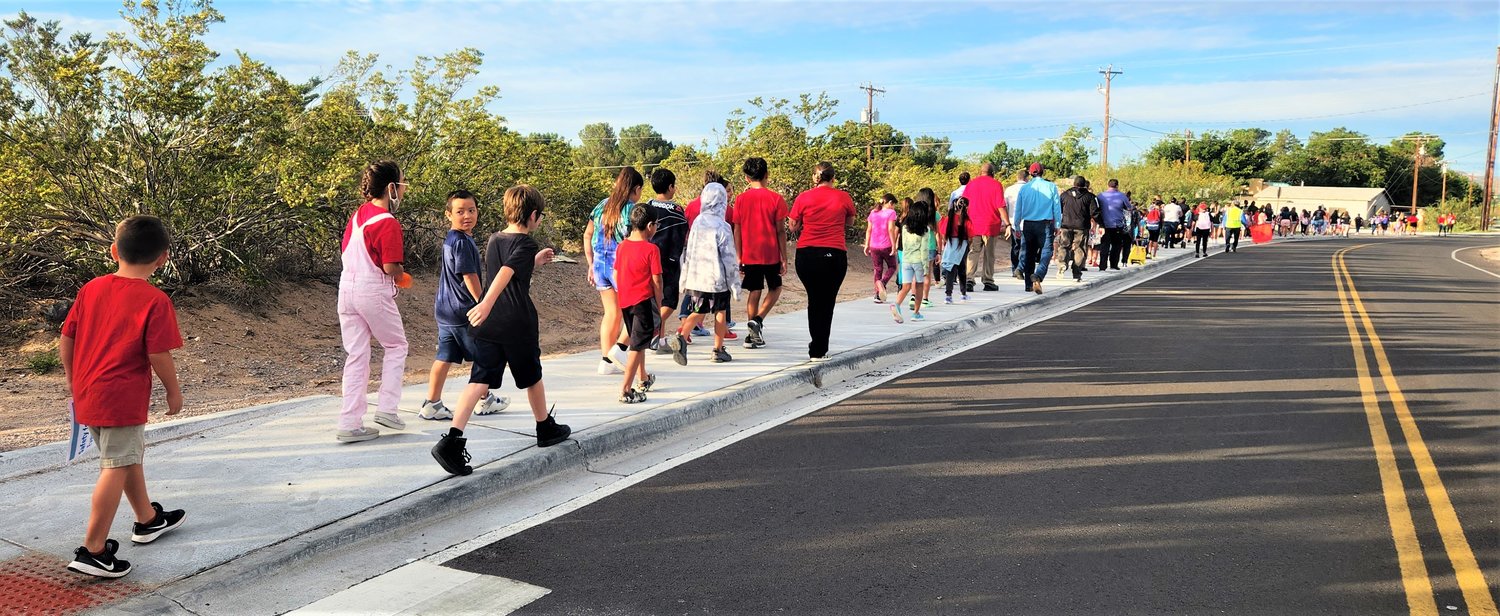 Doña Ana Elementary School had Las Cruces Public Schools’ first 2022 International Walk to School Day celebration, when school staff, Las Cruces Public Schools officials and LCPS Safe Routes to School Champion Maria Wagner joined students for the Sept. 13 walk.