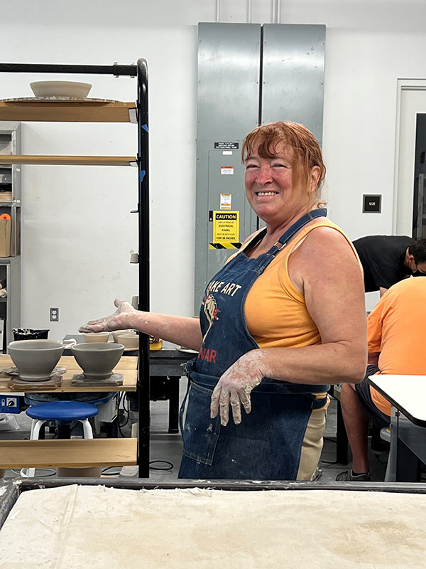 Las Cruces artist and potter Linda Sanchez, a Potters’ Guild of Las Cruces (PGLC) volunteer, was in charge of the PGLC Bowl-a-Thon held at the NMSU Ceramics Studio.