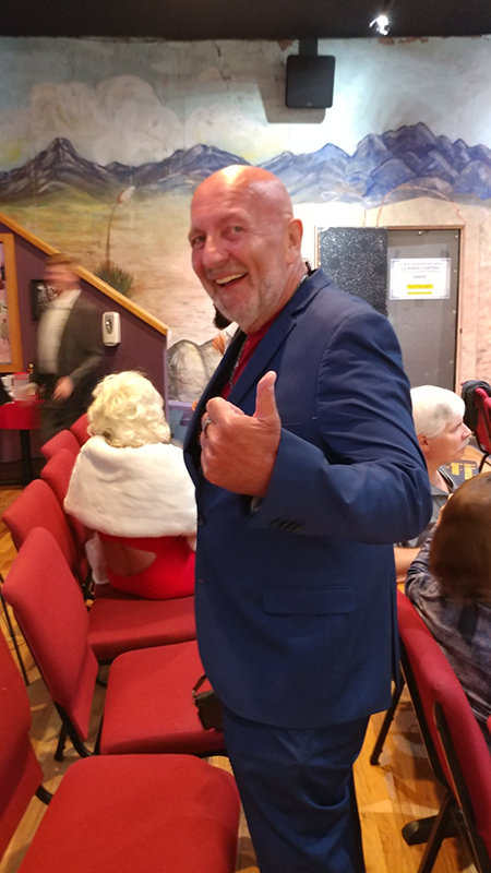 Filmmaker Manfred Schreyer during the premiere of “The American Experience 2021” at the Fountain Theatre in Mesilla.