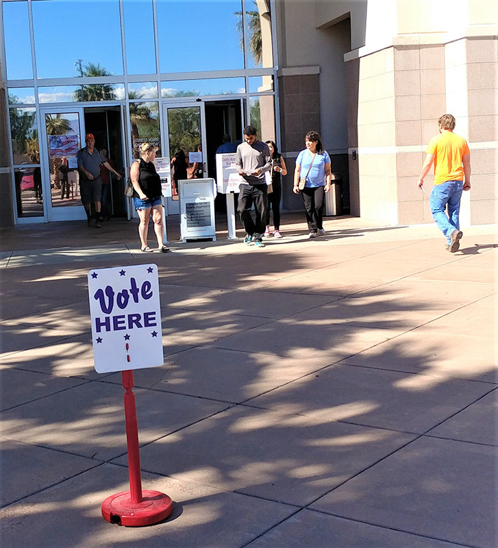Early voting starts. The Doña Ana County Government building was even busier than usual Tuesday, Oct. 11, as early voting started in the county and statewide. By Oct. 14, more than 2,400 people had voted, the county clerk’s office said.