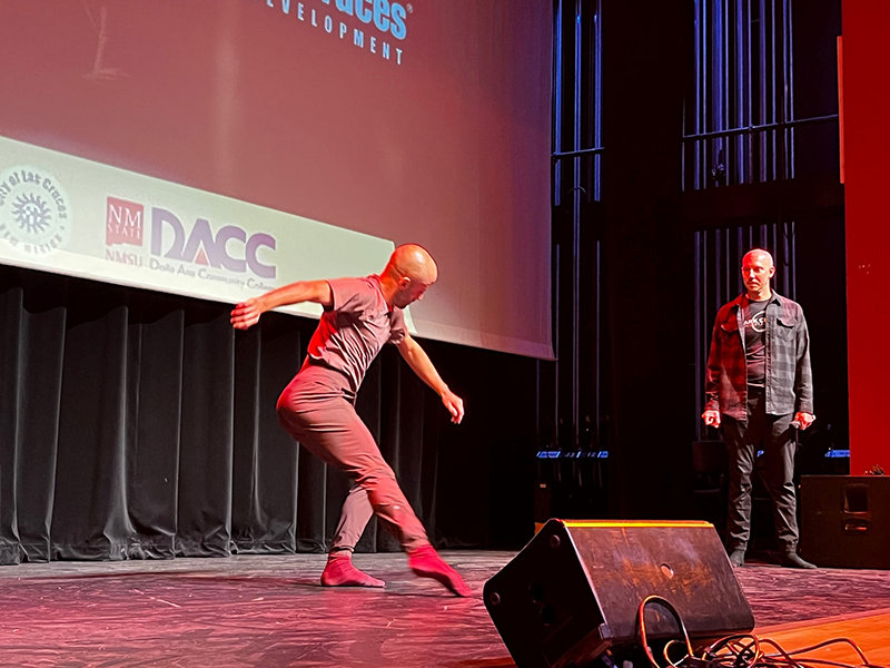 Chadi El-Khoury and Joshua Peugh of Dark Cricles Contemporary Dance perform at the 10x25 Conference Oct. 14. The conference was designed to demonstrate the intersection between creativity, innovation and entrepreneurship.