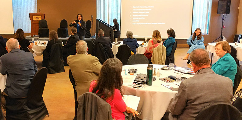 Deloitte Senior Manager Jessica Galimore spoke at the Oct. 13 Greater Mesilla Valley Future of Work Summit at the New Mexico Farm and Ranch Heritage Museum.