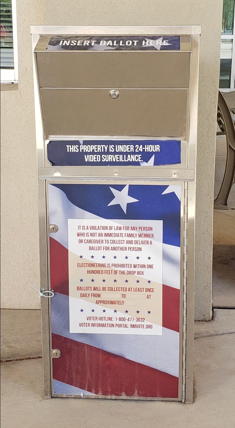 City Hall is also a 24/7 Secured Container Location for Absentee Ballot Drop-Off. The container is located just outside the front doors to City Hall.