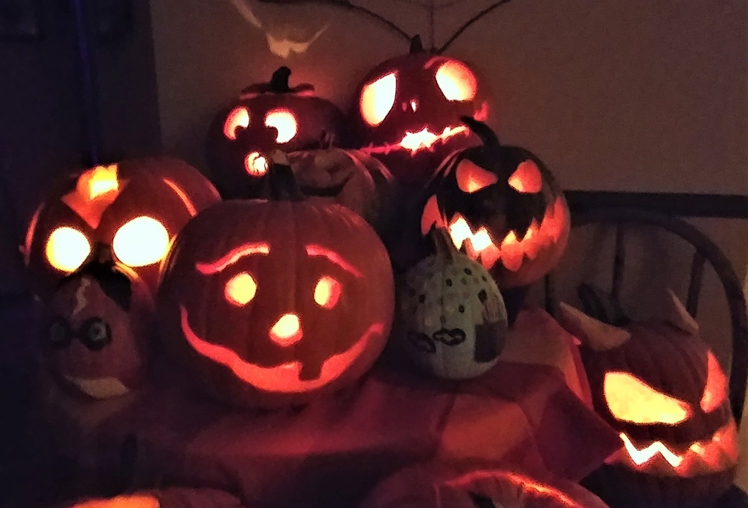 Pumpkins from an October 2019 Las Cruces carving party.