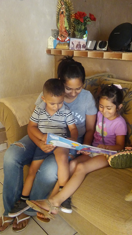 Local families reading together