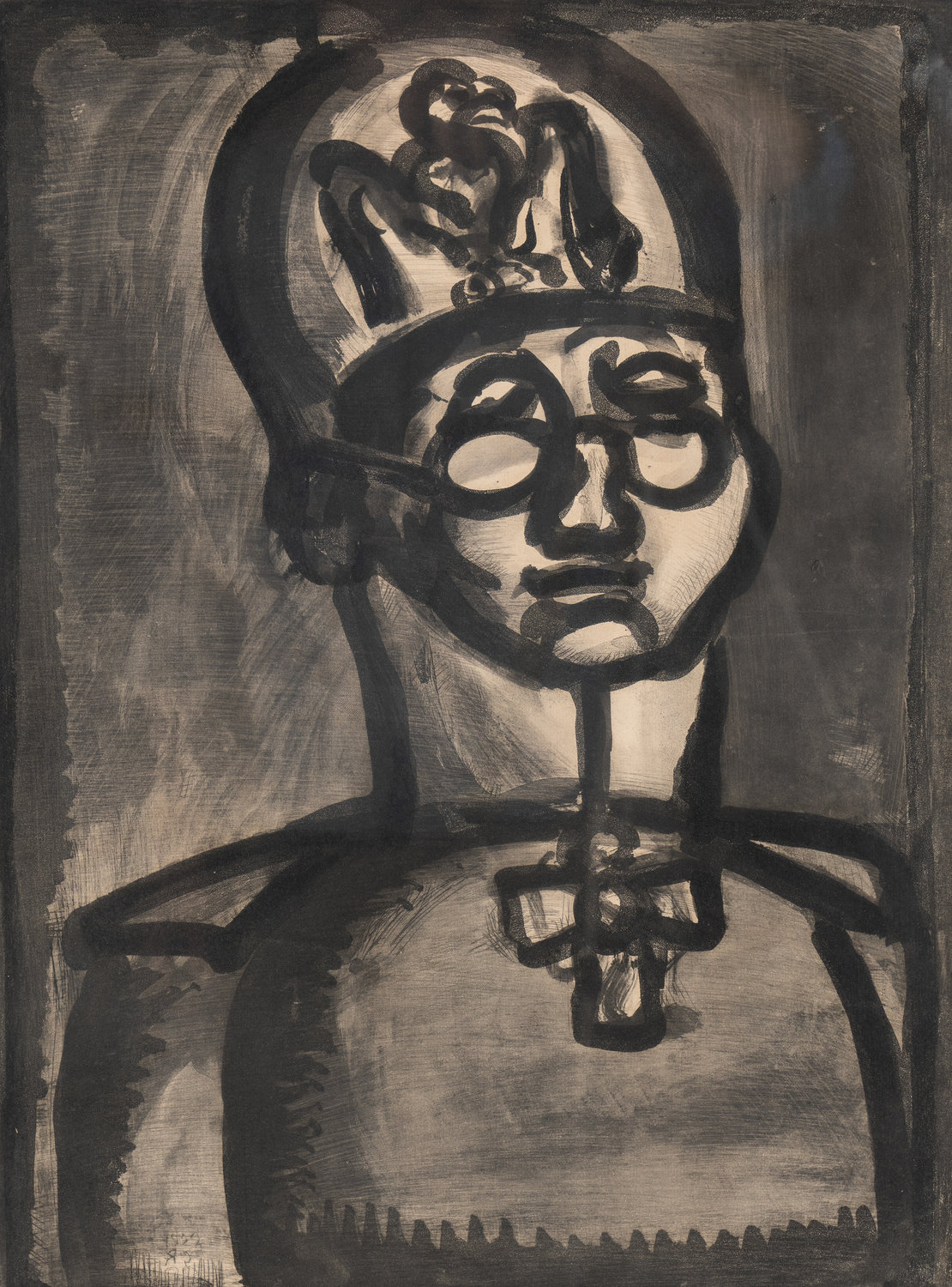 "Far From the Smile of Rheims," Georges
Rouault, Lithograph 1922