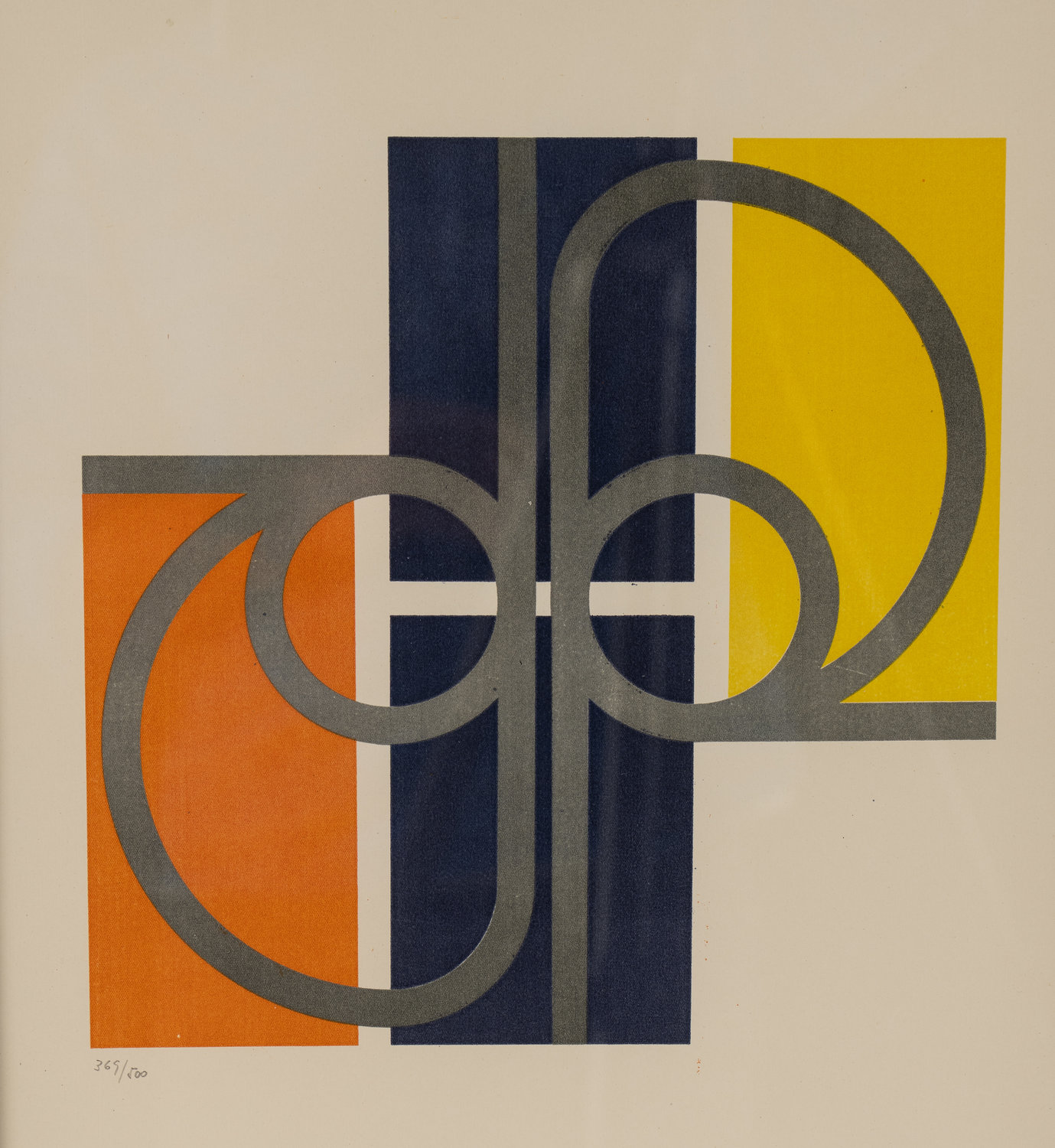 "Funcion de dos Circulos," Alfredo Hlito,
Lithograph 1955