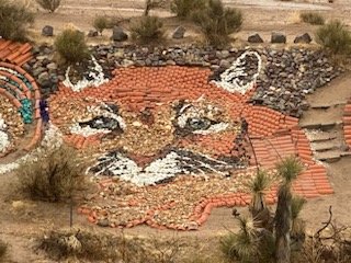 The cougar created by Kathy Morrow as it looked on Tortugas Dam