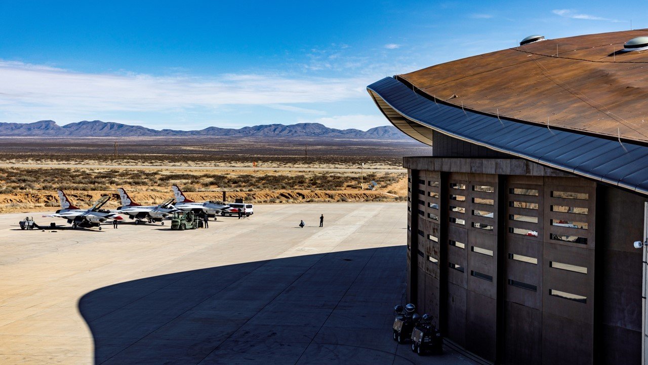 USAF Thunderbirds at Spaceport America’s Horizontal Launch Area.