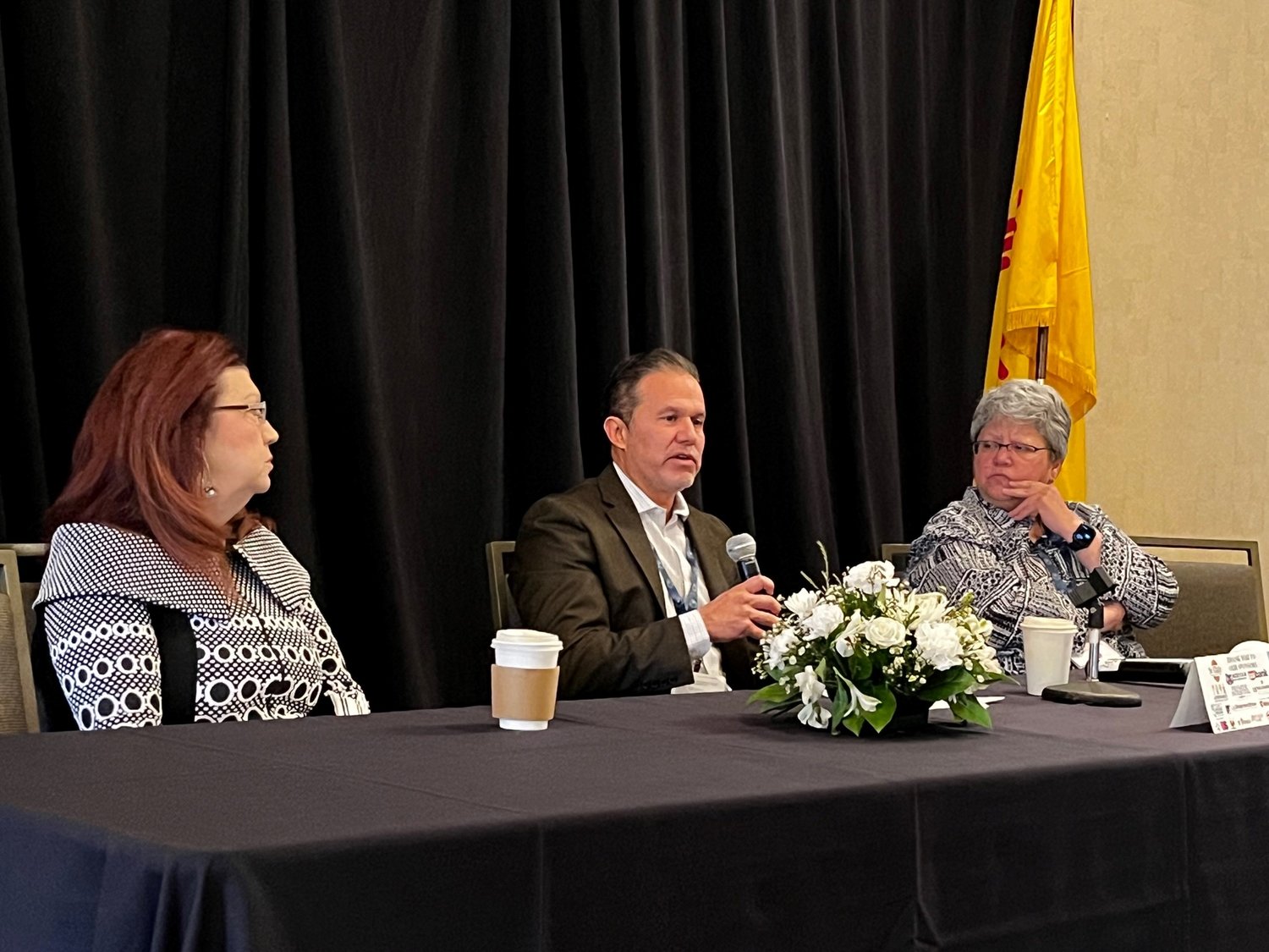 Greater Las Cruces Chamber of Commerce President & CEO Debbi Moore, Mesilla Valley Economic Development Alliance President & CEO Davin Lopez, and Doña Ana County Community College President Monica Torres led a panel discussion on workforce issues in Southern New Mexico.