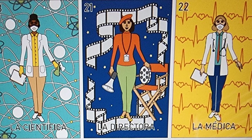“La Casa de Damas”, 2D-3D playing cards assembled on a platform, by Las Cruces artist Sabrina Saenz-Schrader of Las Cruces.
