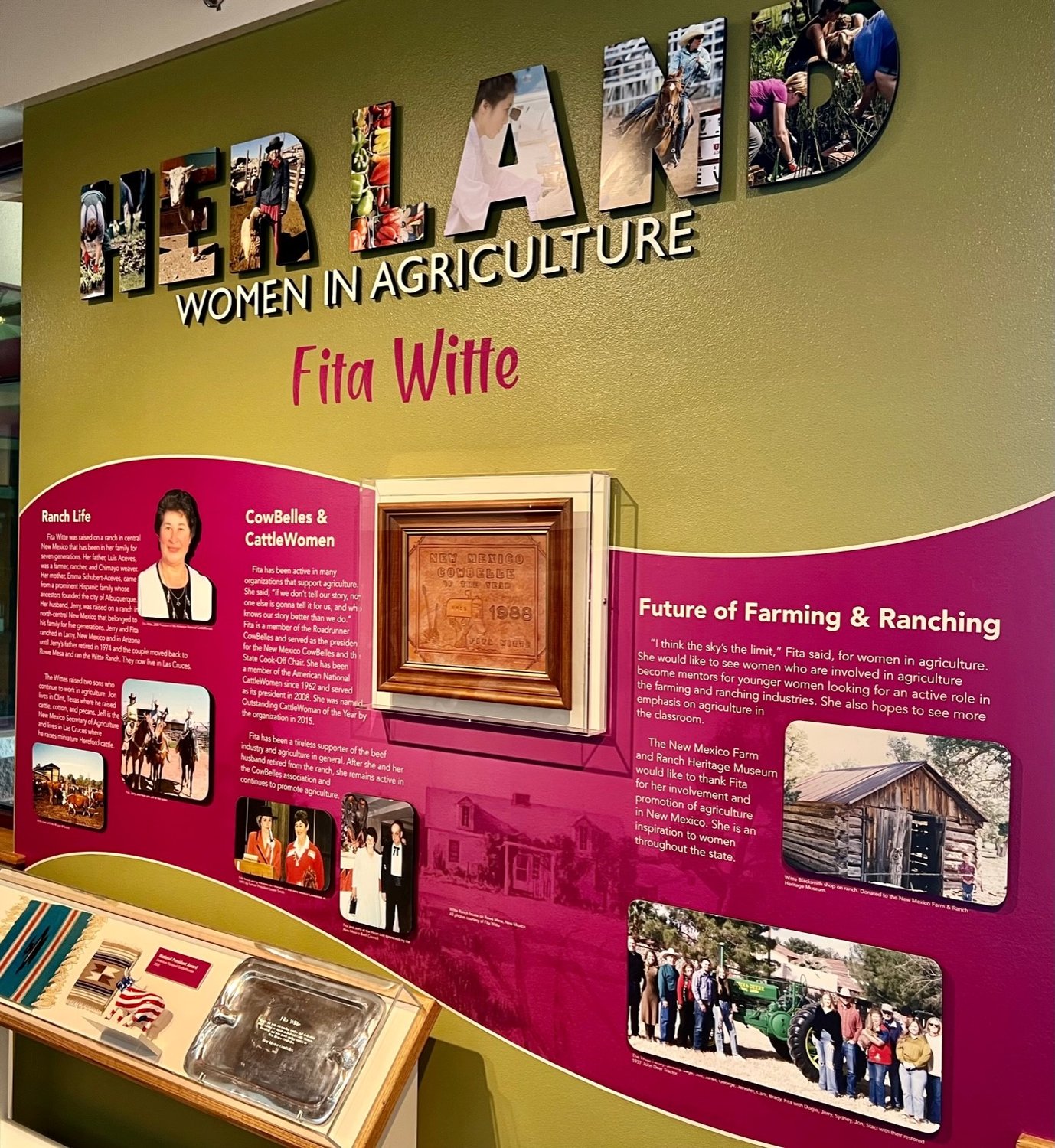 The Women in Agriculture display at the New Mexico Farm and Ranch Heritage Museum.