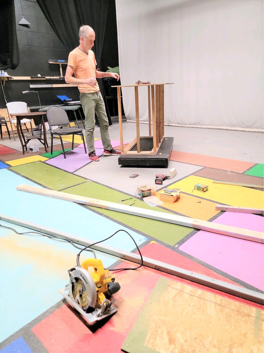 Brandon Brown is helping build sets for Las Cruces Community Theatre’s One Act Play Festival.