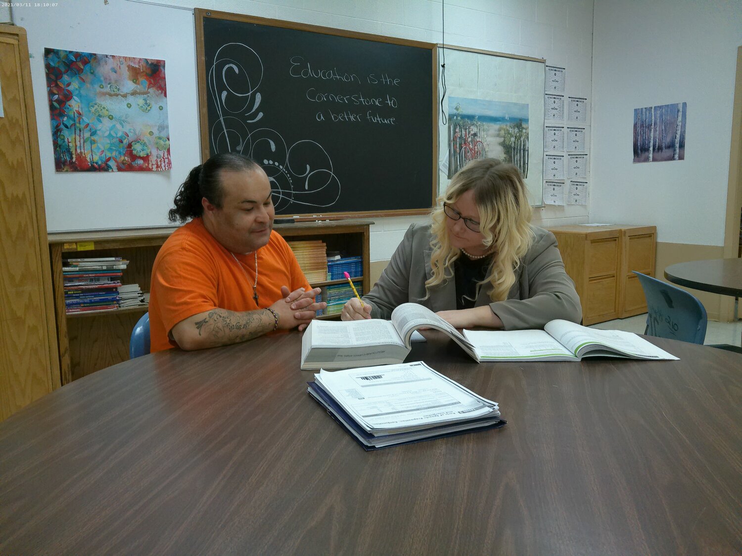The education program at the Southern New Mexico Correctional Facility west of Las Cruces helps inmates learn a variety of subjects, from language to computer skills.