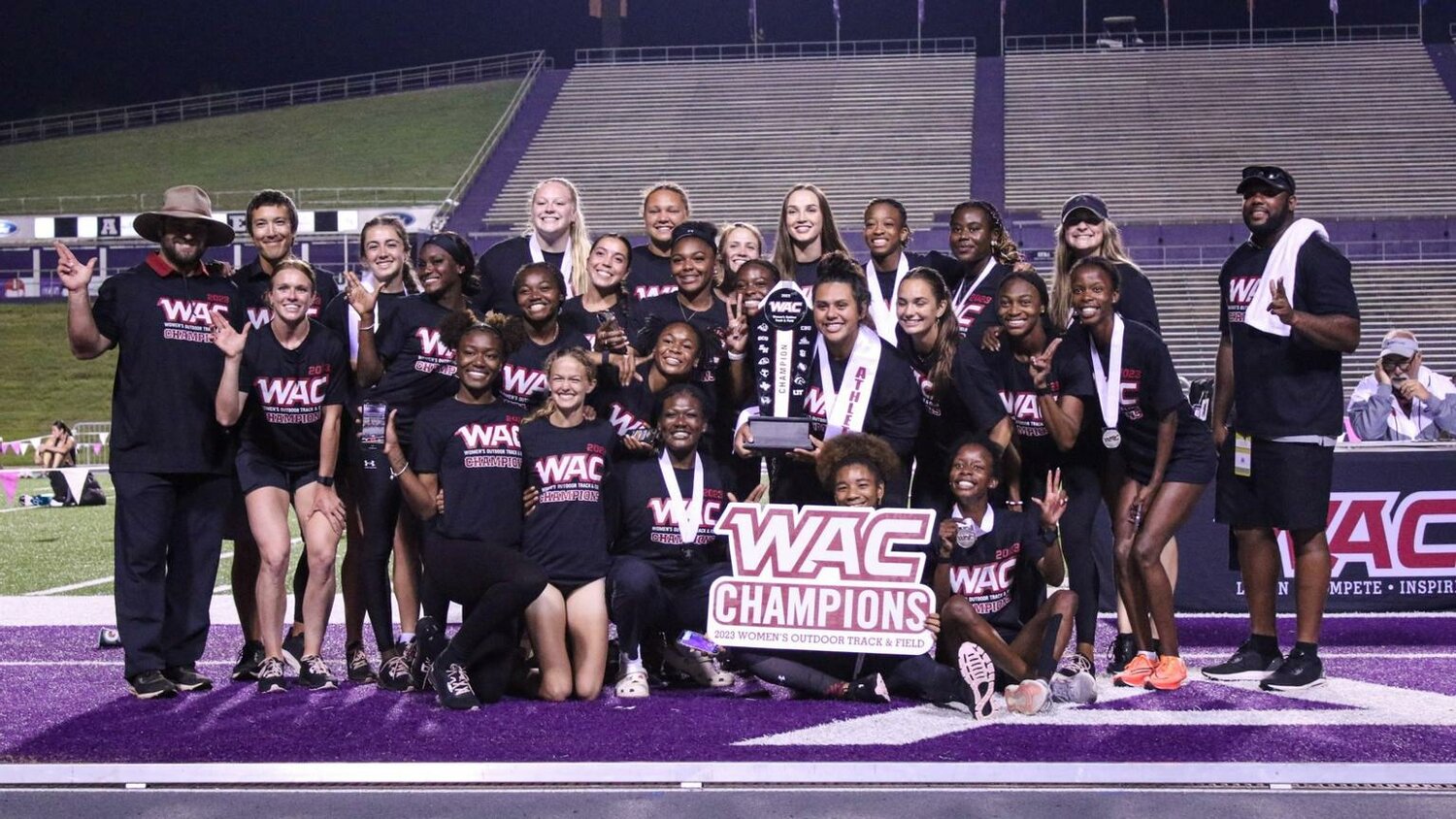 Competing in Nacogdoches, Texas, May 11-13, in the Western Athletic Conference Outdoor Track & Field championships, NM State took home the title.