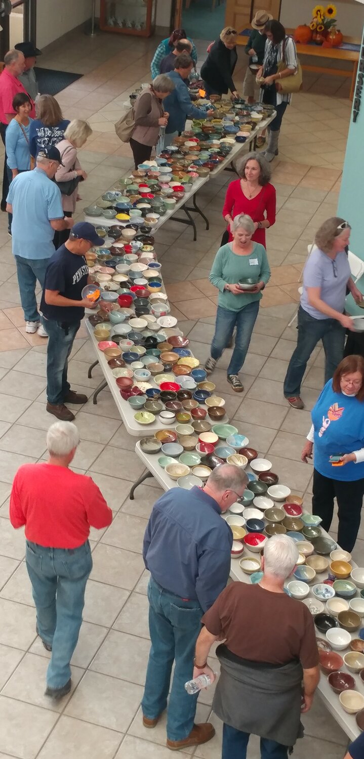 St. Paul’s United Methodist Church lobby was full to overflowing during the 25th annual Empty Bowls.