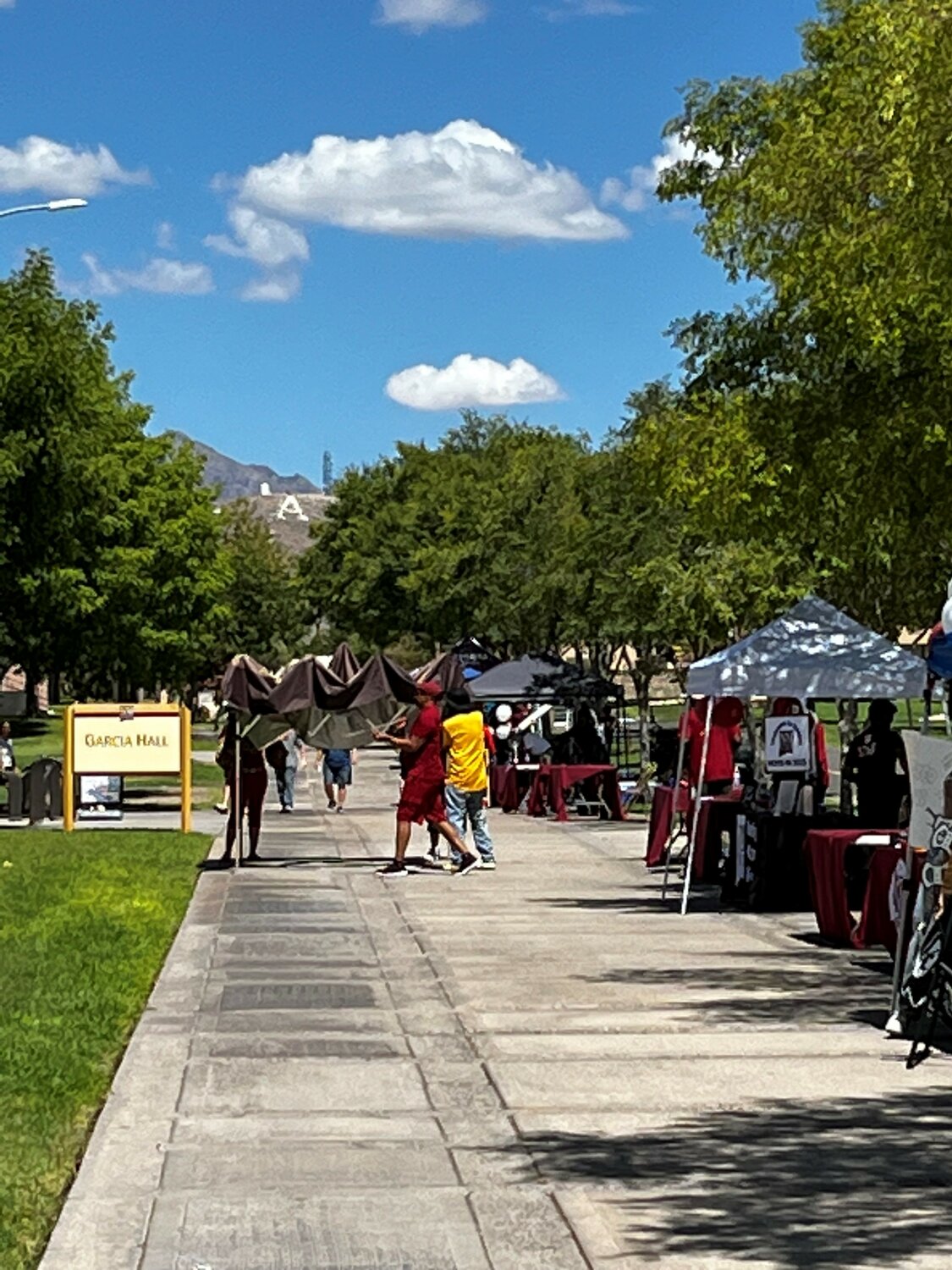 Vendors and organizations lined the International Mall at New Mexico State University Aug. 12 to welcome new Aggie freshmen as they moved into the dormitories.