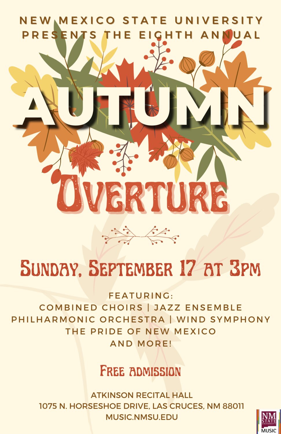 NMSU orchestras, bands, choirs, mariachi, dancers, piano studio unite for a Sunday, Sept. 17, concert on campus.