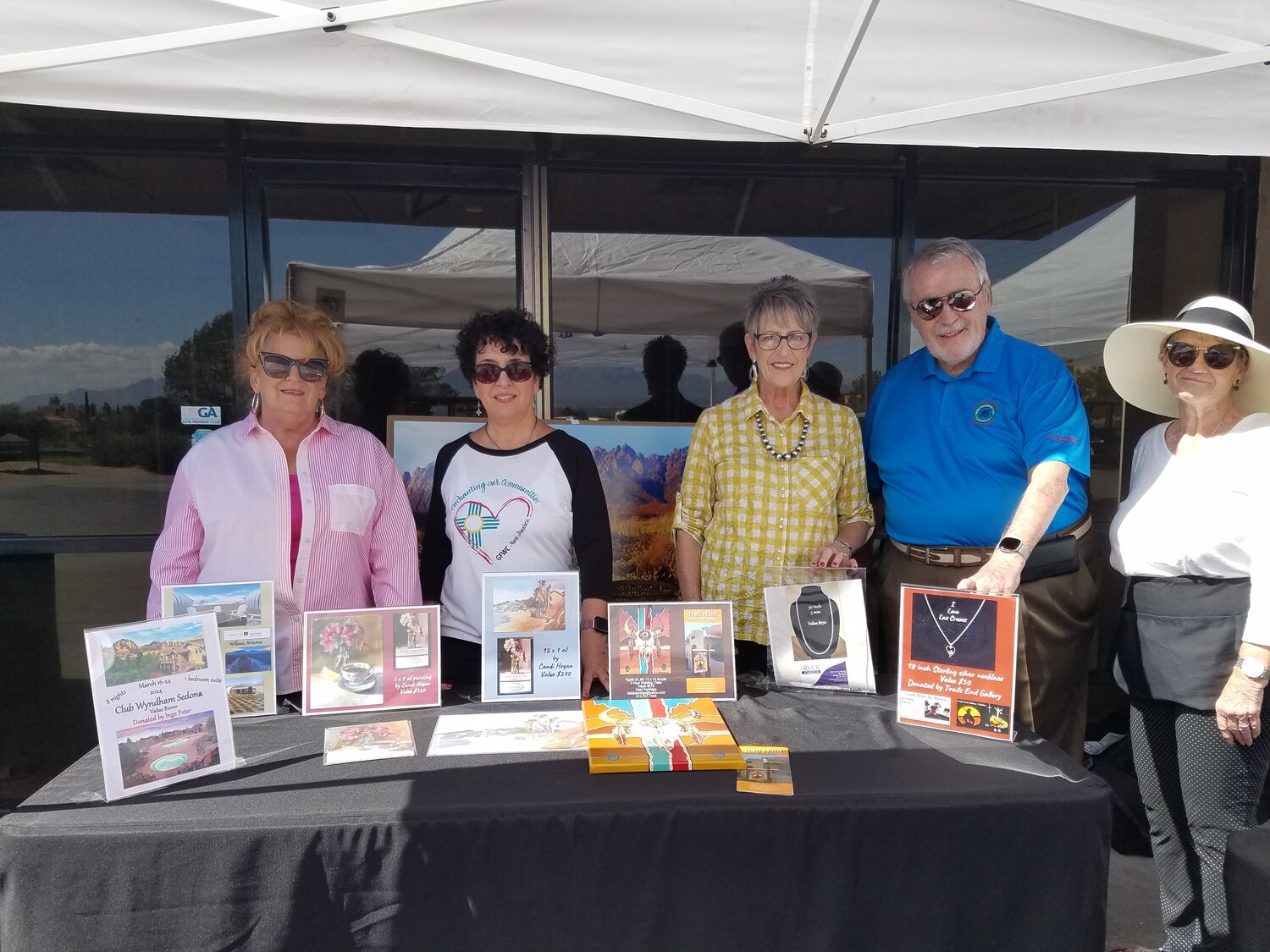 Left to right are Progress Club of Las Cruces members Laura Crews-Carreon, Chayo Garcia (president-elect), Mary Wilke, Ron Cavill and Debbie Bailey.