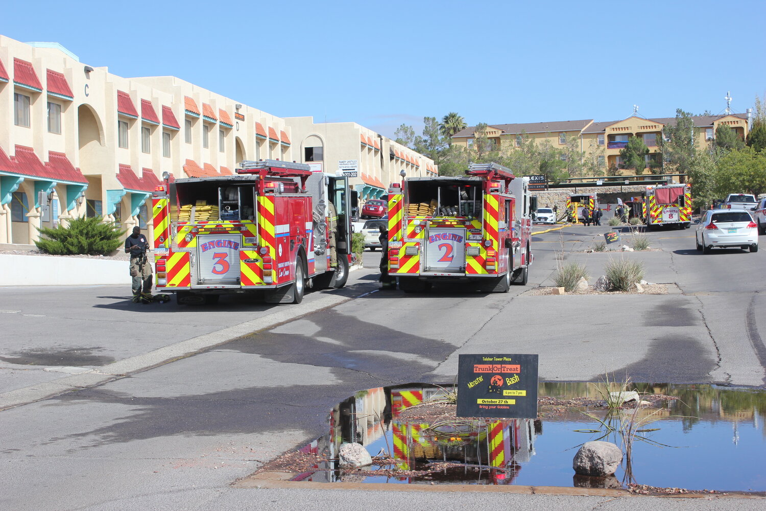 Las Cruces Fire Department personnel responded Oct. 30 to a fire at the Telshor Tower Plaza, 755 S. Telshor Blvd. Firefighter had the fire under control and all occupants escaped safely.