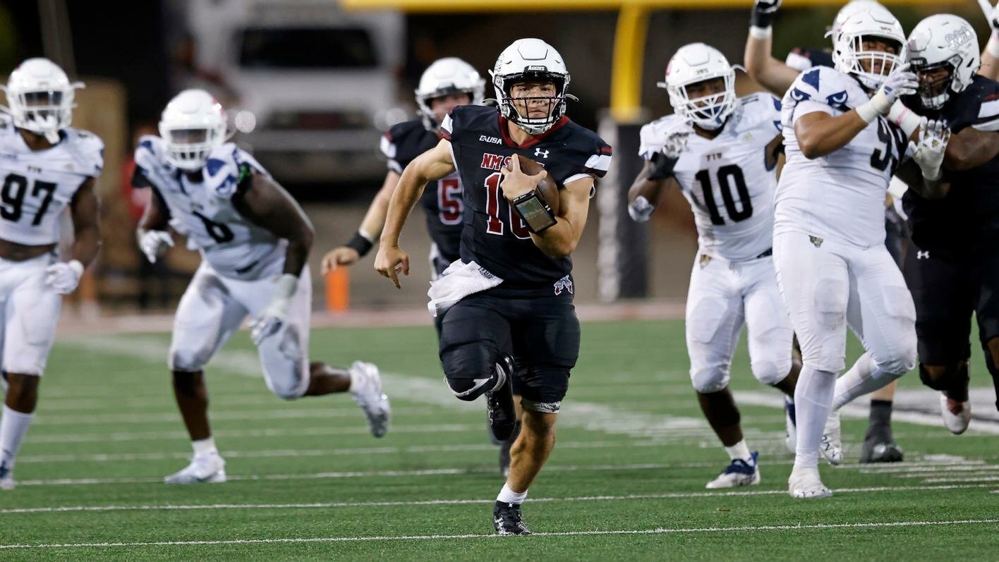 Aggie junior quarterback Diego Pavia, who led NM State in both passing and rushing this season, was named Conference USA’s Offensive Player of the Year.