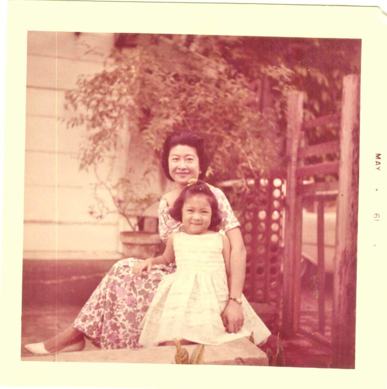 Lulu Reyes Besa - post-war with daughter Elizabeth Ann, the author.