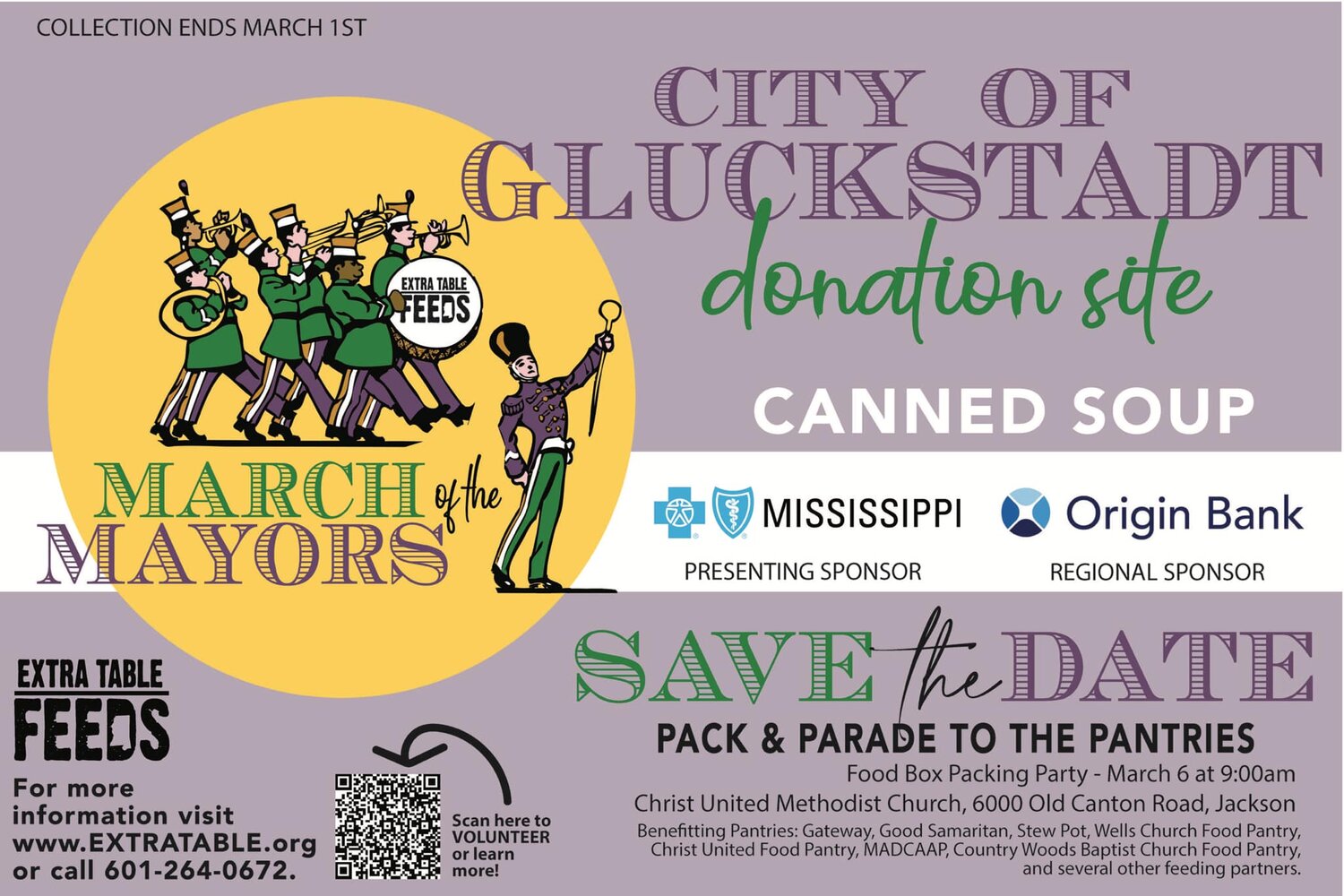 Gluckstadt collecting cans for charity