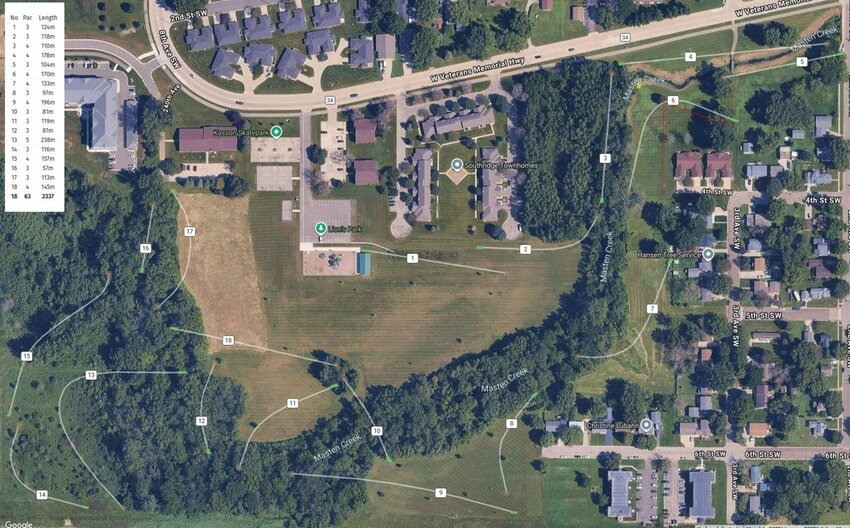 Current Proposed Disc Golf Course Layout