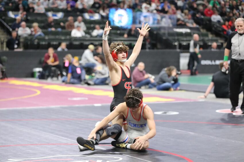 Calvin wins 14-2 over his Simley opponent!