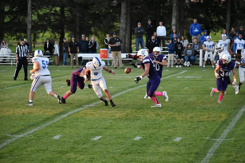 Caleb Kurtti with the fumble recovery for a touchdown, the fumble was caused by Ethan O'Reilly and his awesome pressure on the offense.