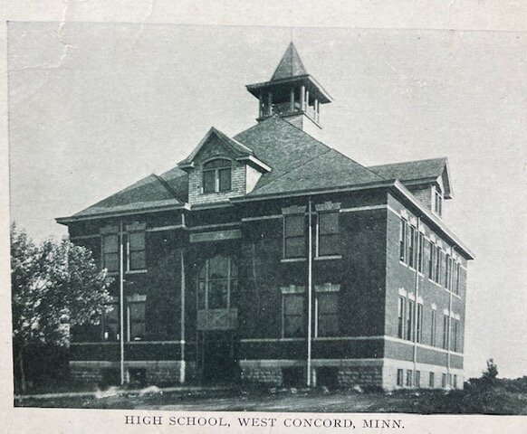 The north entrance of the original school before the 1936 gymnasium addition was built.