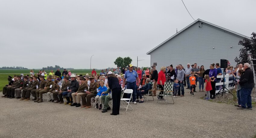 Veterans, family members in museum property uniforms and active emergency persons were front row honored guests among a large group gathered for the new memorial dedication ceremony.
